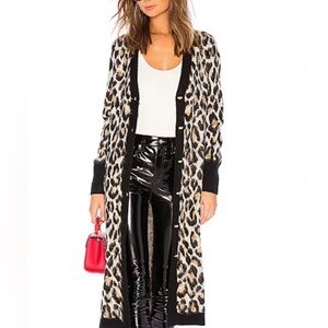 Marled button up extra long cardigan